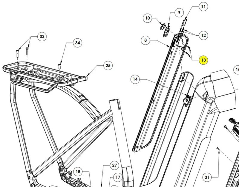 Cube Battery Cover Shift Lock Screw 21- 07453 - 3865-1